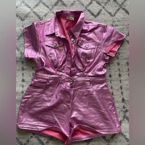 Pink Metallic Romper